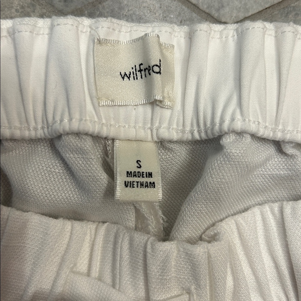 Aritzia White Wide Leg Drawstring Pants - Picture 4 of 7